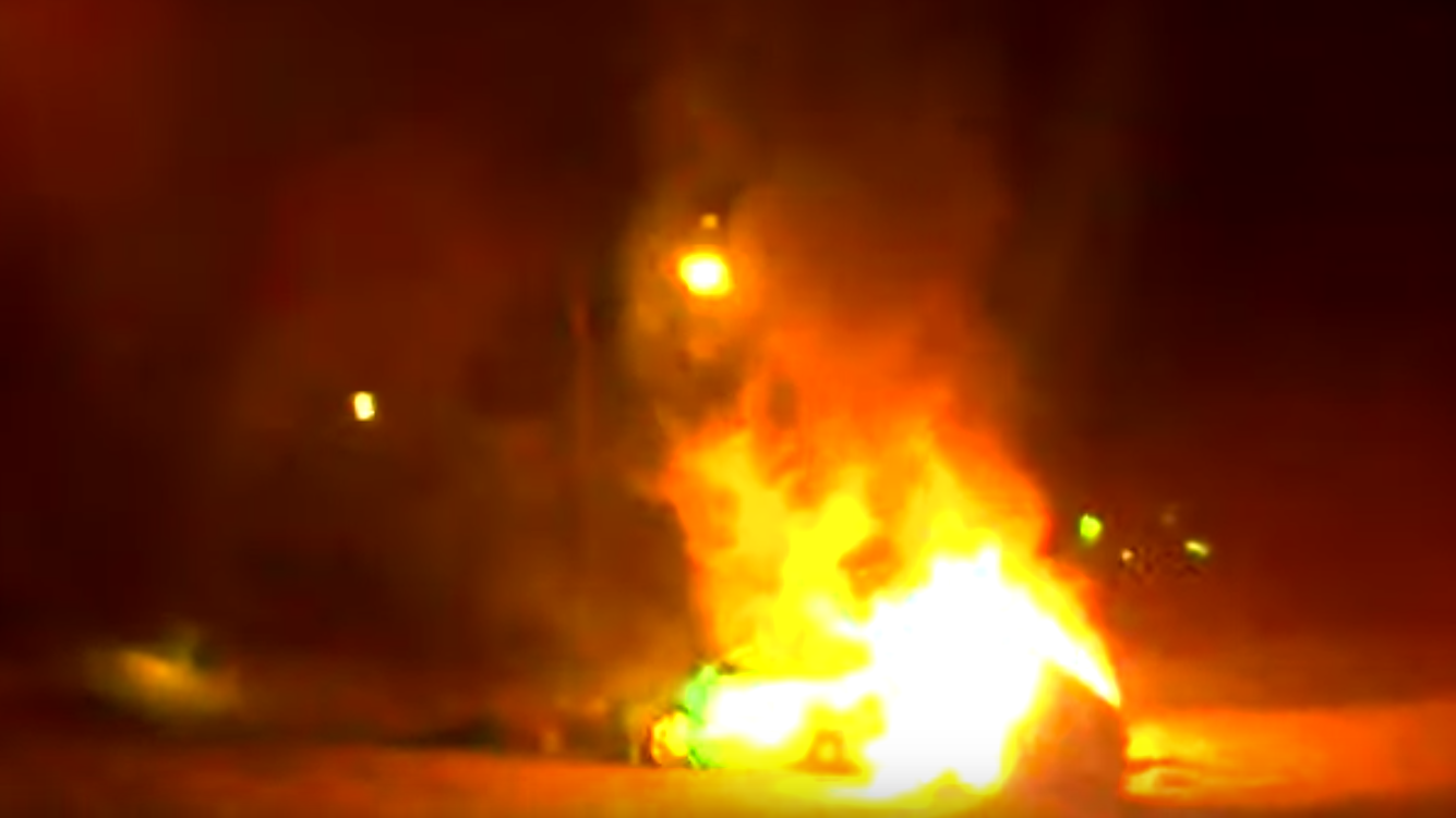 Woman Cut Out of Burning Car in Dramatic Rescue by Virginia Police Officer