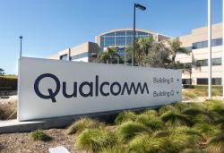 San Diego, California, USA - February 10, 2022: Qualcomm Incorporated Sorrento Valley Building Office Exterior. Qualcomm is Wireless Industry Semiconductor Telecommunication Multinational Company