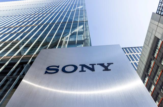 The logo of Japanese tech giant Sony is displayed at an entrance to the company's headquarters building in Tokyo on February 2, 2022. (Photo by Behrouz MEHRI / AFP) (Photo by BEHROUZ MEHRI/AFP via Getty Images)