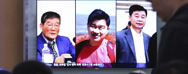 President Trump says that three Americans detained by North Korea have been released and are on their way home with Secretary of State Mike Pompeo. (AP)