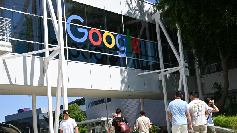 MOUNTAIN VIEW, CA - MAY 15: Visitors are seen at Google Headquarters in Mountain View, California, United States on May 15, 2023. (Photo by Tayfun Coskun/Anadolu Agency via Getty Images)