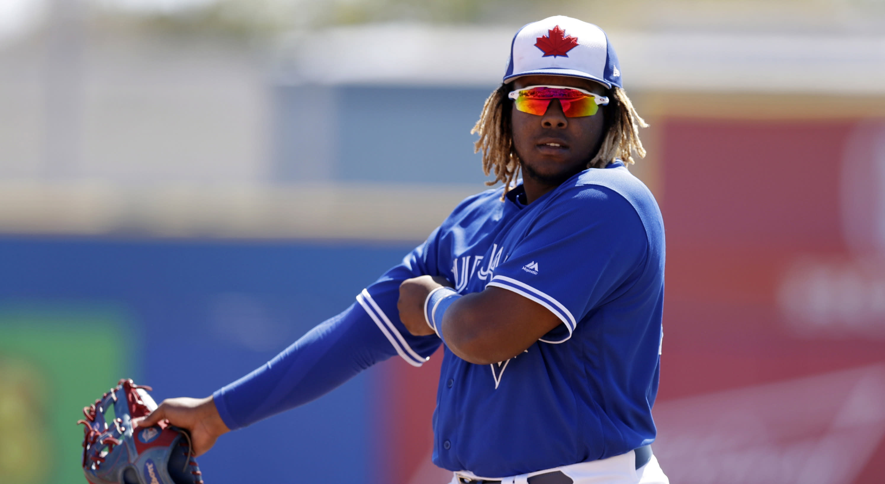 Vladimir Guerrero Jr.# 27 TORONTO BLUE JAYS JERSEY MLB Majestic BP Style  SIZE L