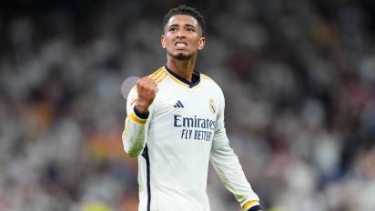 Getty Images - MADRID, SPAIN - APRIL 21: Jude Bellingham of Real Madrid celebrates the 3-2 victory during the Spanish League, LaLiga EA Sports, football match played between Real Madrid and FC Barcelona at Santiago Bernabeu stadium on April 21, 2024 in Madrid, Spain. (Photo By Oscar J. Barroso/Europa Press via Getty Images)