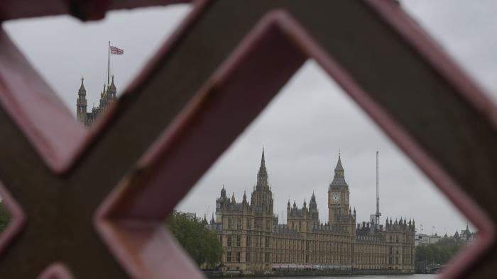 A general view of the Houses of Parliament from across the River Thames in London, Friday, May 3, 2024. Britain's governing Conservative Party is suffering heavy losses as local election results pour in Friday, piling pressure on Prime Minister Rishi Sunak ahead of a U.K. general election in which the main opposition Labour Party appears increasingly likely to return to power after 14 years. (AP Photo/Kin Cheung)