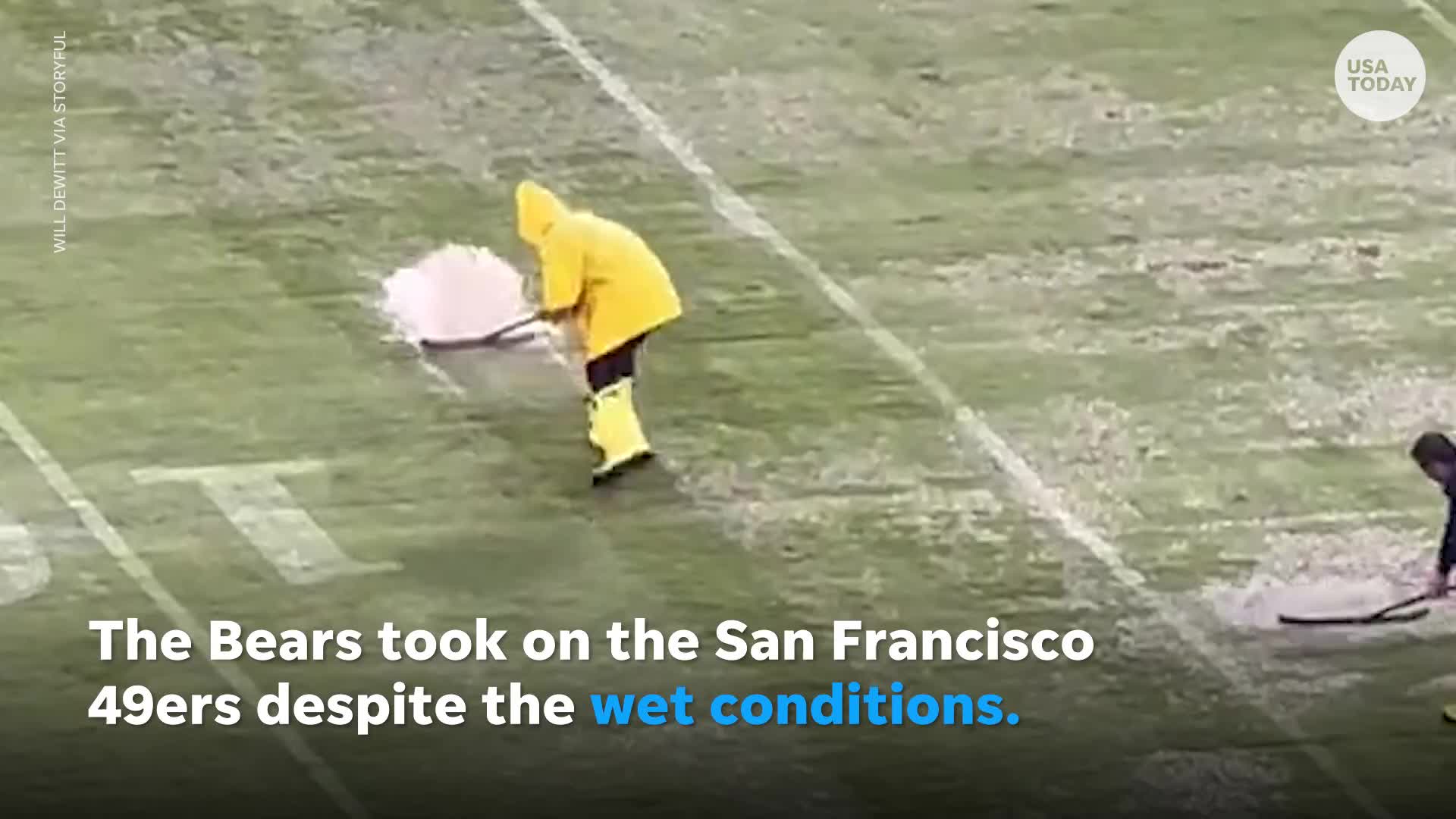 Drenching rain turns 49ers game into giant slip-n-slide