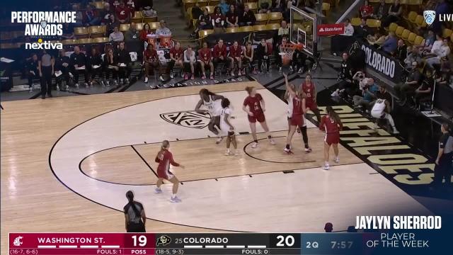 Colorado's Jaylyn Sherrod secures Pac-12 Player of the Week award, presented by Nextiva