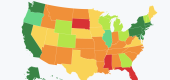 Map of teacher pay comparison. (NEA)