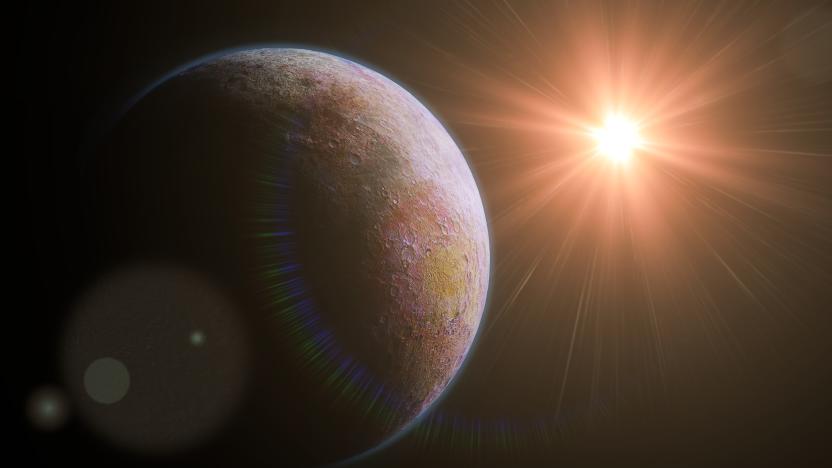 artist's interpretation of exoplanet lit by a bright star