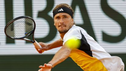 Associated Press - Germany's Alexander Zverev plays a shot against Norway's Casper Ruud during their semifinal match of the French Open tennis tournament at the Roland Garros stadium in Paris, Friday, June 7, 2024. (AP Photo/Jean-Francois Badias)