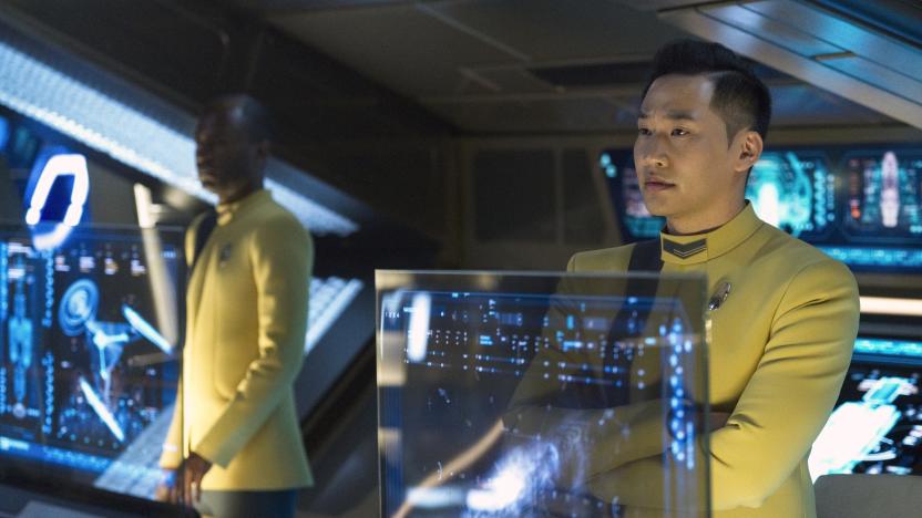 Pictured: Patrick Kwok-Choon as Gen Rhys of the Paramount+ original series STAR TREK: DISCOVERY. Photo Cr: Michael Gibson/Paramount+ (C) 2021 CBS Interactive. All Rights Reserved.   