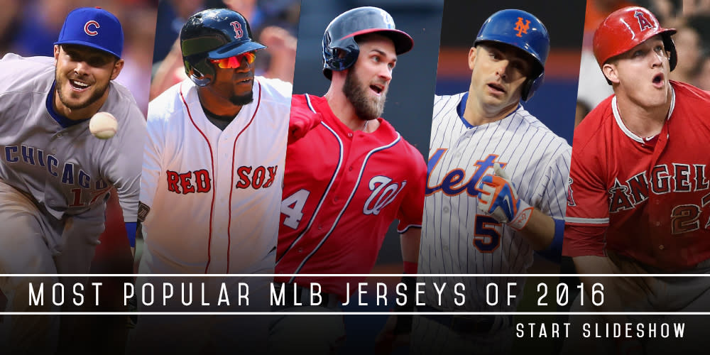 top mlb jersey sales 2016