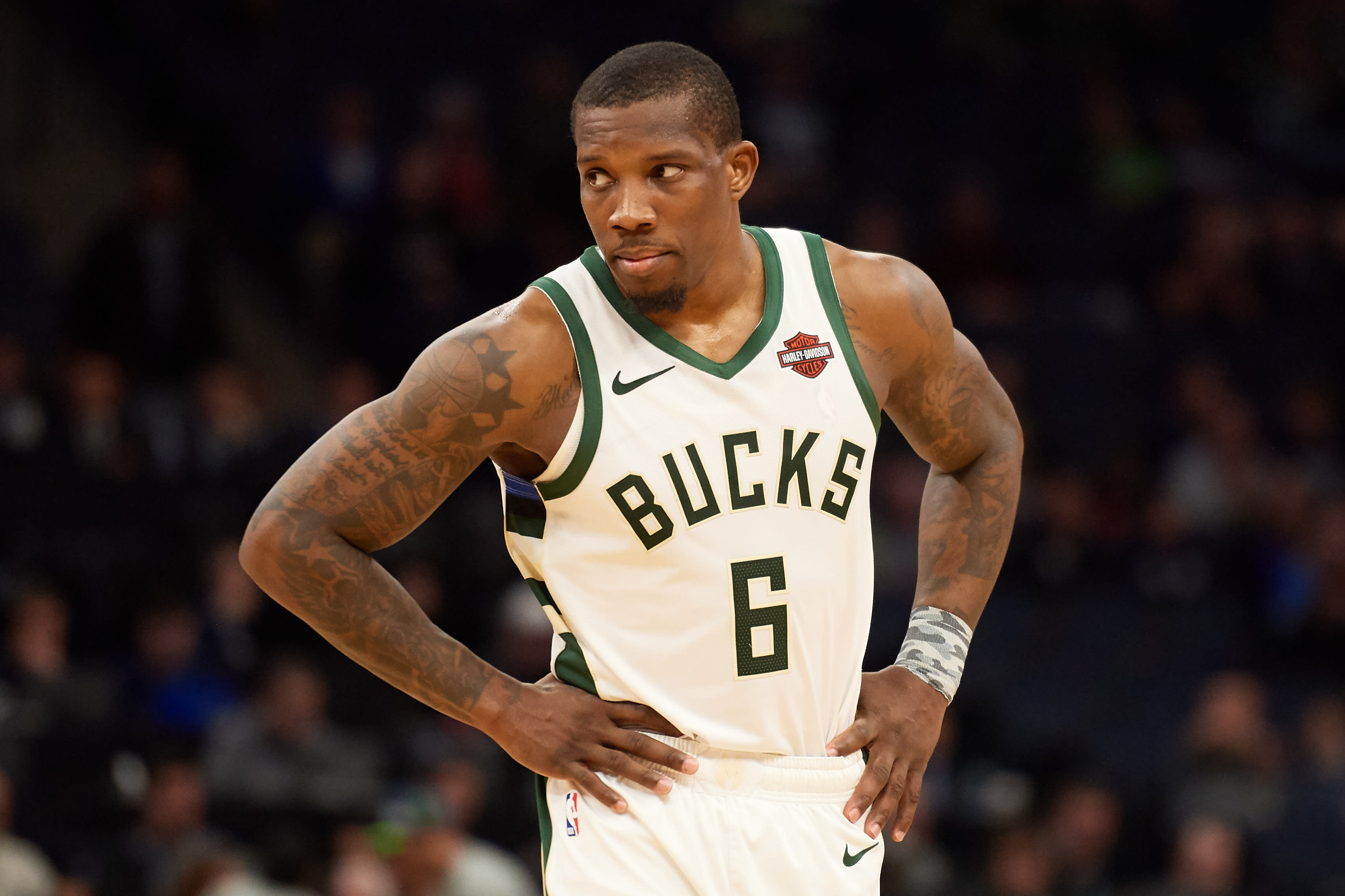 NBA: Bucks' Eric Bledsoe dribbles in on 