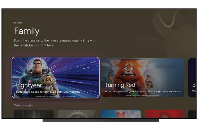 Google TV family page