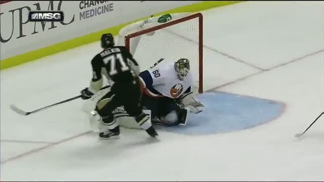 Kevin Poulin denies Malkin on the breakaway