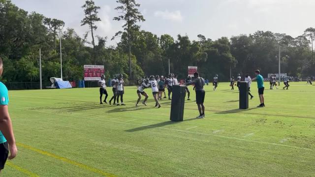 Jaguars defensive backs work on tackling form in training camp