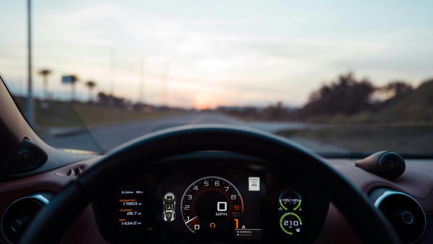 A car's dashboard. 