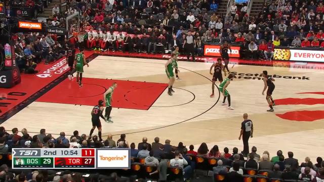 Scottie Barnes with an and one vs the Boston Celtics