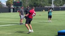 Jaguars QB Mac Jones shows off his dance moves during OTAs