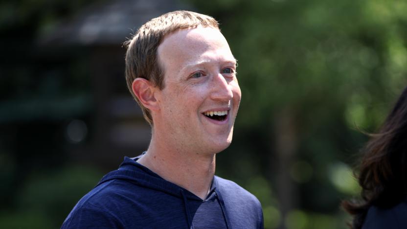 SUN VALLEY, IDAHO - JULY 08: CEO of Facebook Mark Zuckerberg walks to lunch following a session at the Allen & Company Sun Valley Conference on July 08, 2021 in Sun Valley, Idaho. After a year hiatus due to the COVID-19 pandemic, the world’s most wealthy and powerful businesspeople from the media, finance, and technology worlds will converge at the Sun Valley Resort for the exclusive week-long conference. (Photo by Kevin Dietsch/Getty Images)