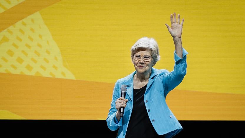 Boston, MA - July 29: US Senator Elizabeth Warren of Massachusetts speaks during the NAACP National Convention. (Photo by Erin Clark/The Boston Globe via Getty Images)