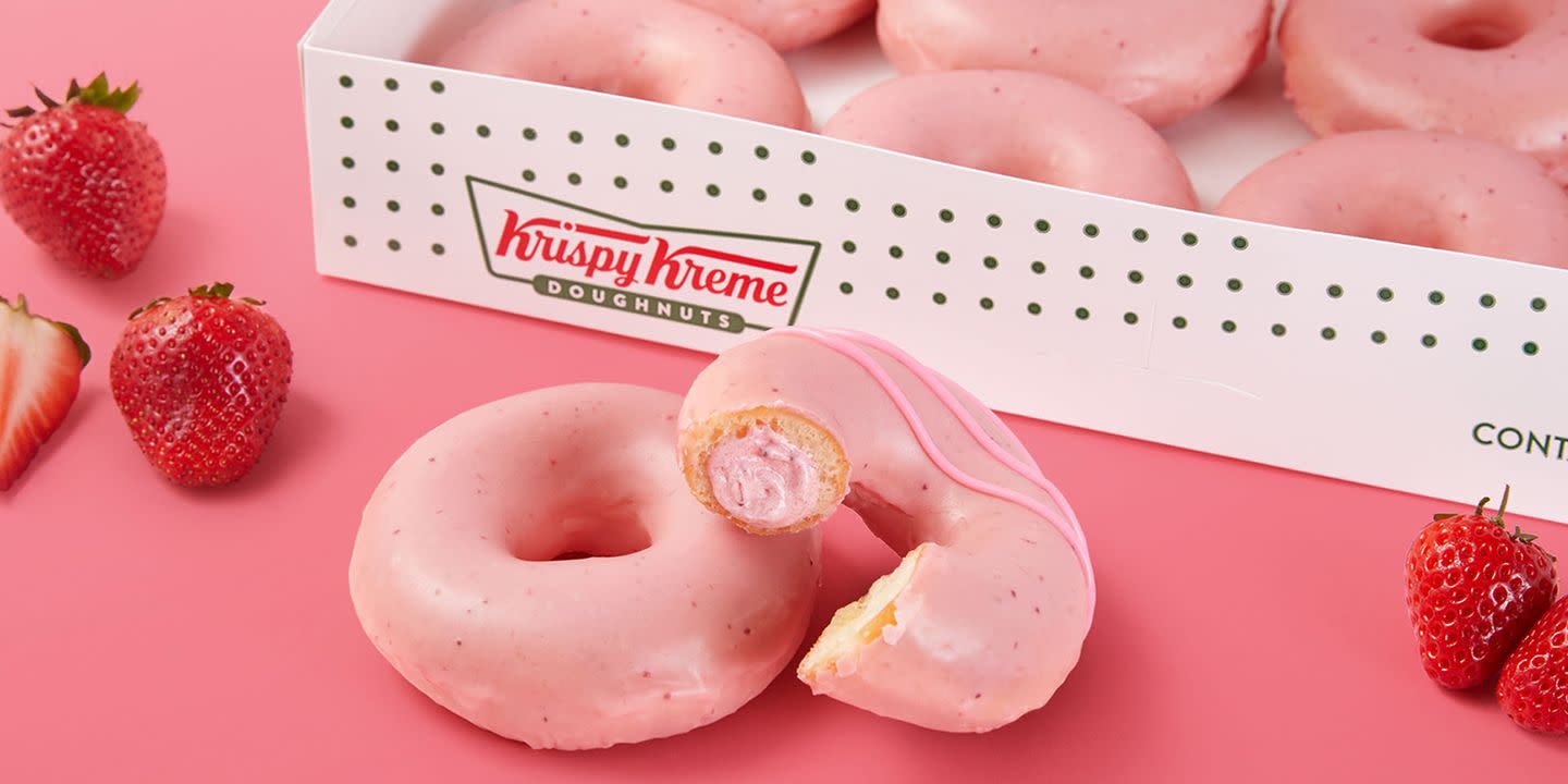 Krispy Kreme S Strawberry Glazed Donuts Will Remind You It S The Ultimate Spring Flavor