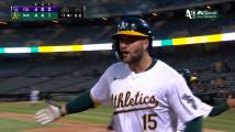 Davis' third home run of season gets A's on board vs. Rockies