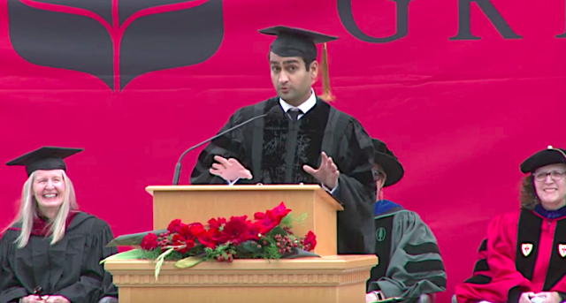 Kumail Nanjiani had a few ideas for Grinnell College's graduating class of 2017. (Grinnell College)