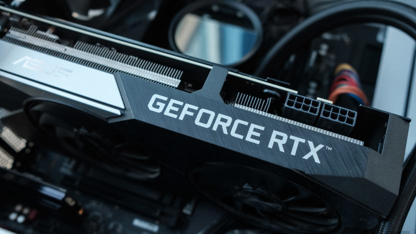 Closeup of the ASUS Dual RTX 3070 GPU