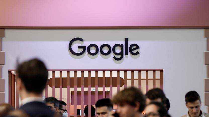 A logo of Google is seen at its exhibition space, at the Viva Technology conference dedicated to innovation and startups at Porte de Versailles exhibition center in Paris, France June 15, 2022. REUTERS/Benoit Tessier