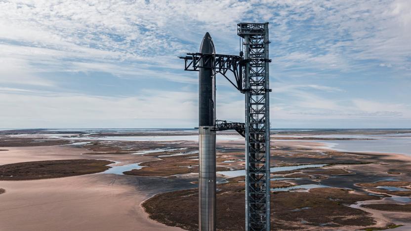 SpaceX Starship Super Heavy on launch pad