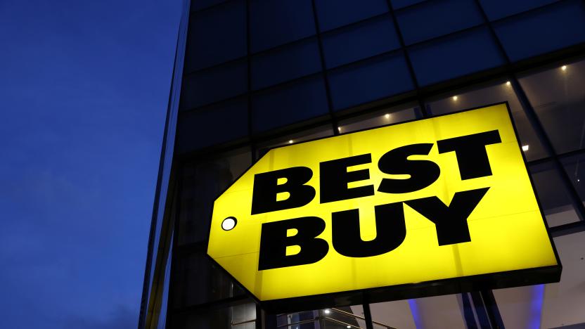 The Best Buy logo is seen at a store in Manhattan, New York City, U.S., November 22, 2021. REUTERS/Andrew Kelly