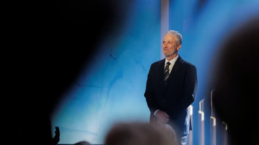 Comedian and talk show host Jon Stewart takes the stage before receiving the Mark Twain Prize For American Humor, at The Kennedy Center in Washington, U.S.,Â April 24 2022. REUTERS/Cheriss May - RC20UT96P4P4