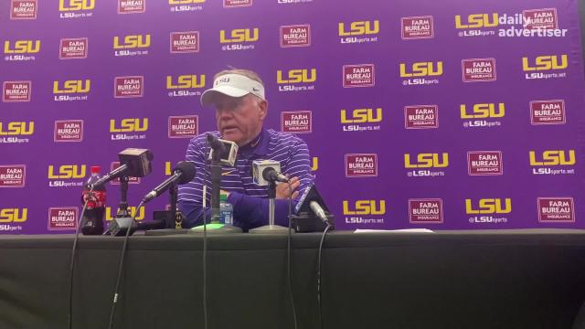 Brian Kelly reacts to LSU football's loss to Texas A&M in College Station