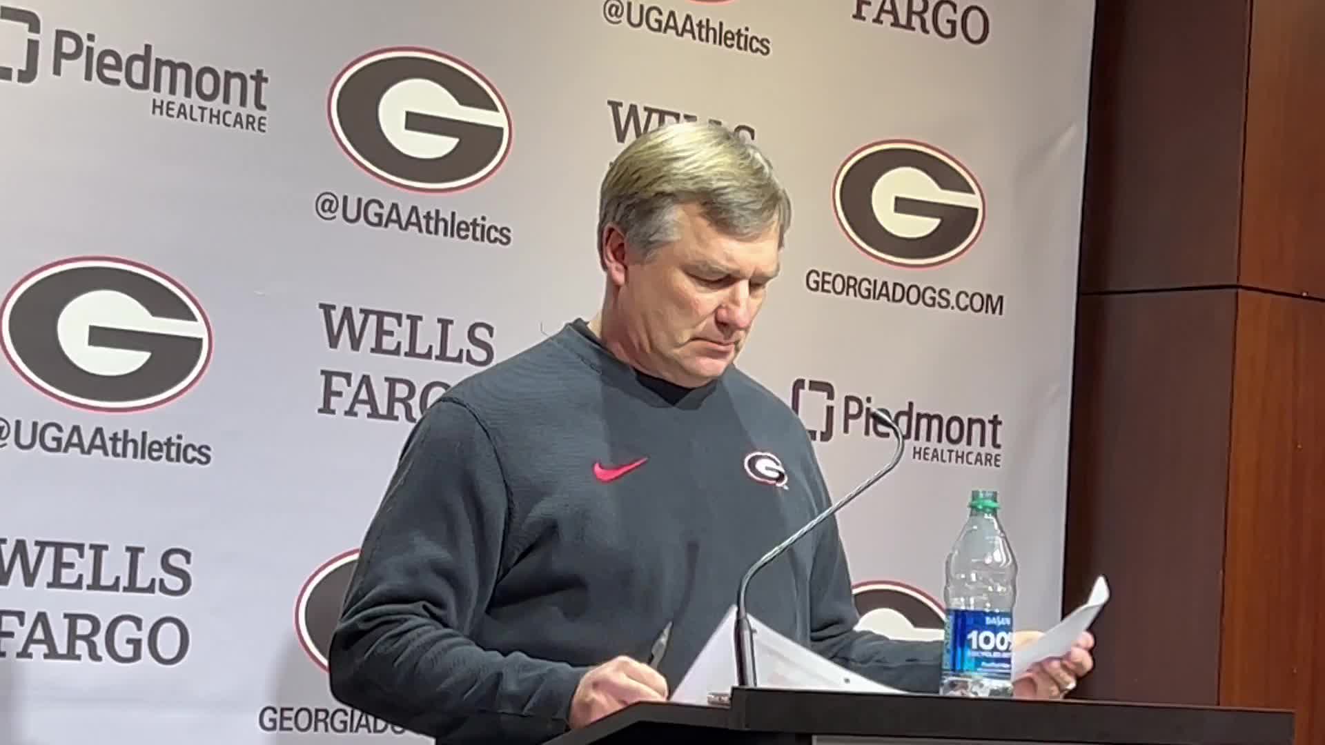 WATCH: UGA football coach Kirby Smart on facing Alabama QB Jalen Milroe