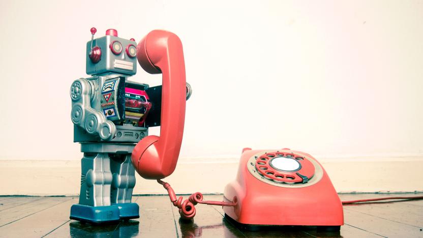 robot on telephone