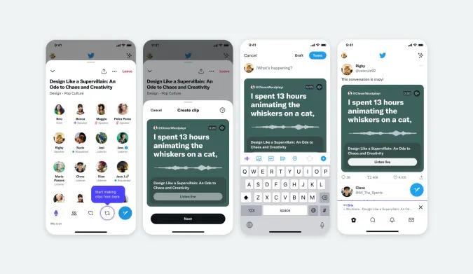 The clip feature on Twitter Spaces