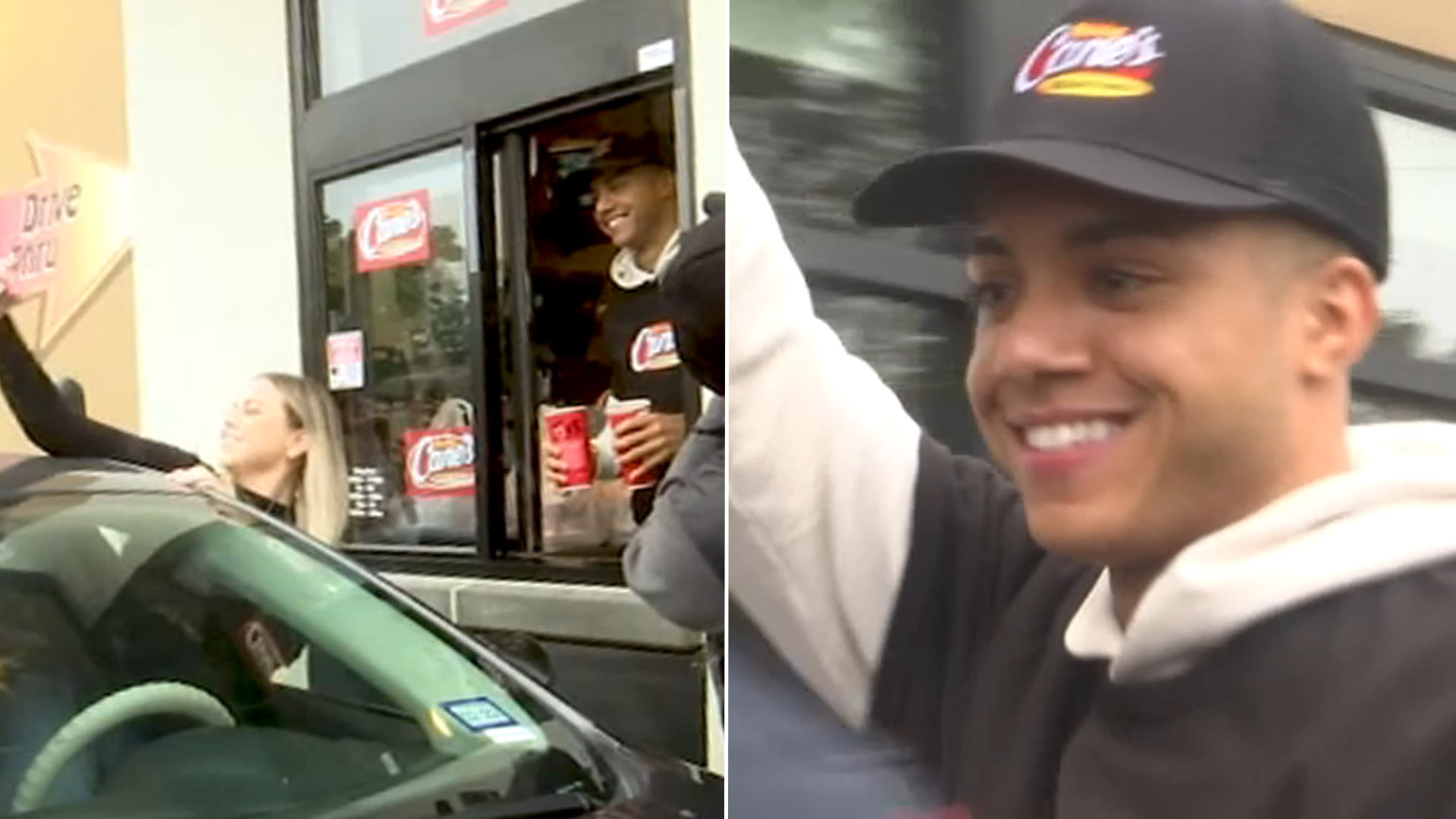 Jeremy Pena draws massive crowd of fans for Cane's drive-thru shift 