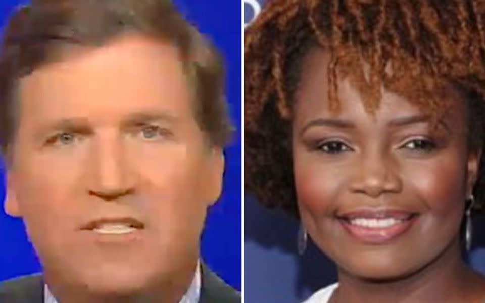 Tucker Carlson Goes Full Bigot To Assess Karine Jean-Pierre's Qualifications