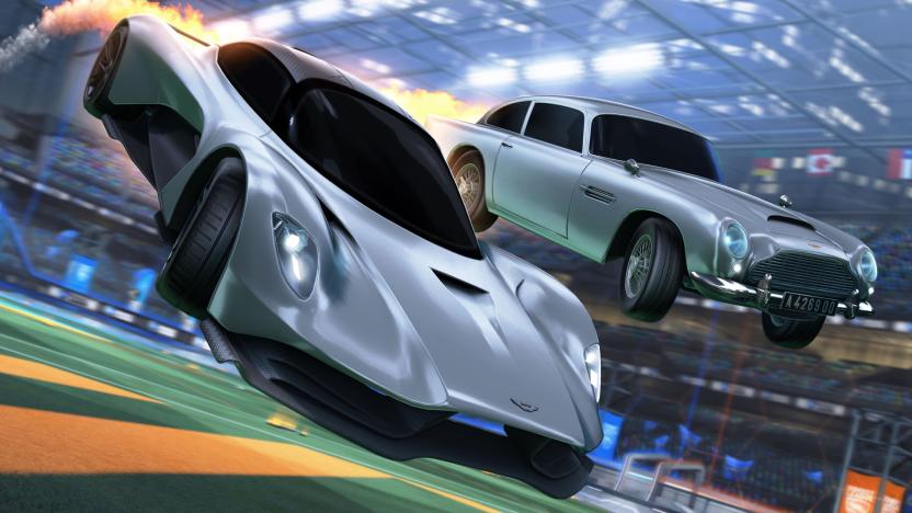 James Bond Aston Martin Valhalla and DB5 in 'Rocket League'