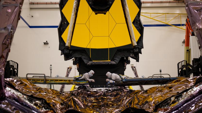 Work continues on NASA's James Webb Space Telescope.