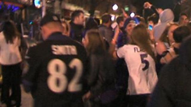 Raw: Ravens Fans Mob Baltimore Streets