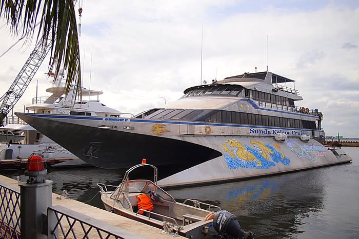 Cruising around Jakarta Bay on a Quicksilver boat