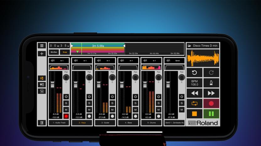 Roland Zentracker music recording app for iPhone