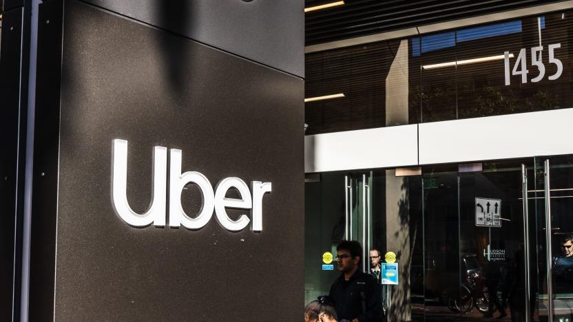 August 21, 2019 San Francisco / CA / USA - UBER headquarters in SOMA district; Uber Technologies, Inc. is an American multinational transportation network company (TNC)