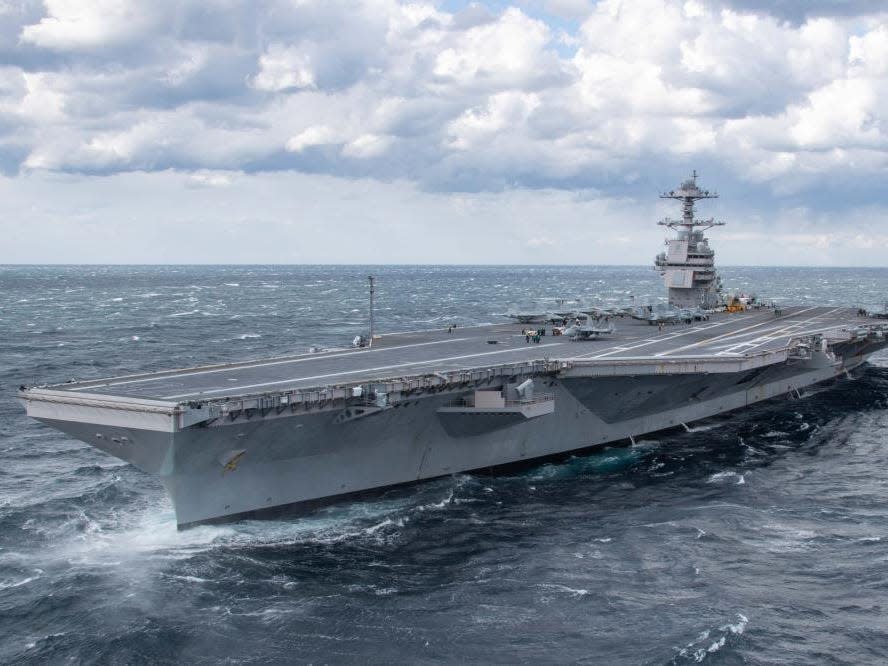 Watch the US Navy's new first-in-class aircraft carrier USS Gerald R. Ford final..