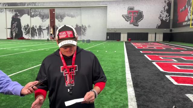 Texas Tech football coach Joey McGuire provides injury updates first day of spring practice