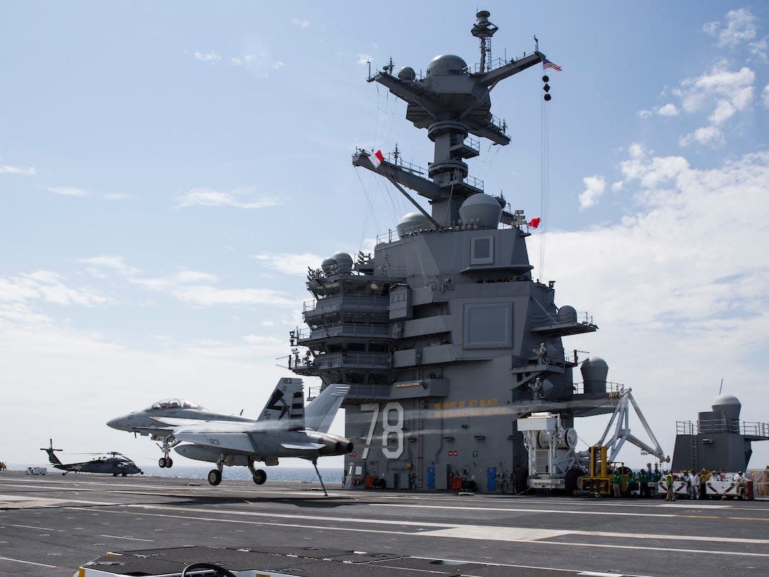 This is the $13 billion US Navy aircraft carrier Trump constantly complained loo..