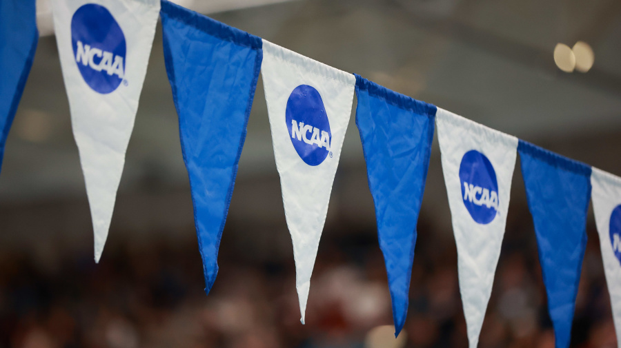 Getty Images - GREENSBORO, NORTH CAROLINA - MARCH 22: The NCAA logo is shown on pennants during the Division III Men's and Women's Swimming and Diving Championships held at Greensboro Aquatic Center on March 22, 2024 in Greensboro, North Carolina. (Photo by Isaiah Vazquez/NCAA Photos via Getty Images)