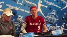 OU softball catcher Kinzie Hansen talks about homer vs Florida State