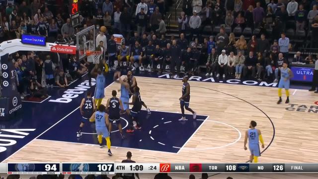 Jaren Jackson Jr. with a dunk vs the Minnesota Timberwolves